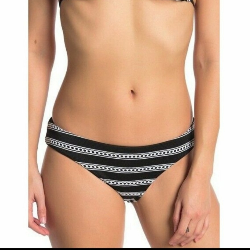 NWT BECCA Black Hipster Ruched‎ Bikini Bottoms